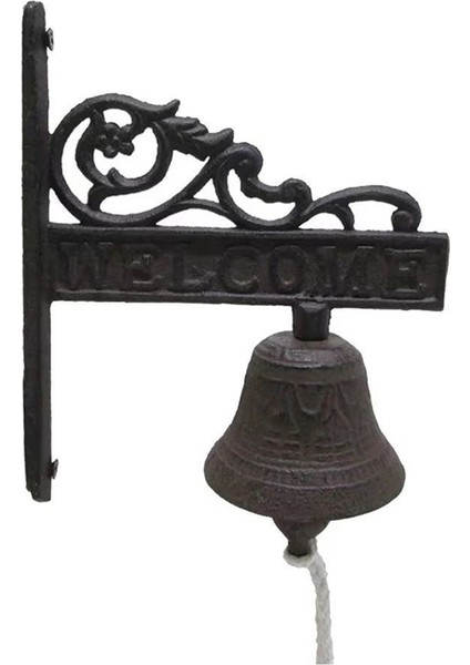 Vintage Bahçe Antika Kapı Zili, Vintage Büyük Döküm Demir Duvara Monte Metal Kapı Zili, Çiftlik Evi Dekorasyonu Için Uygun, A (Yurt Dışından)