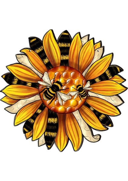 Bal Arısı Festivali Pastoral Stil Arı Ayçiçeği Çiçek Ahşap Tabela Ev Veranda Dekorasyonu Ahşap Tabela Pencere Kolye (Yurt Dışından)