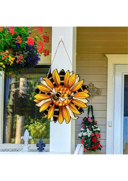 Bal Arısı Festivali Pastoral Stil Arı Ayçiçeği Çiçek Ahşap Tabela Ev Veranda Dekorasyonu Ahşap Tabela Pencere Kolye (Yurt Dışından) fiyatları