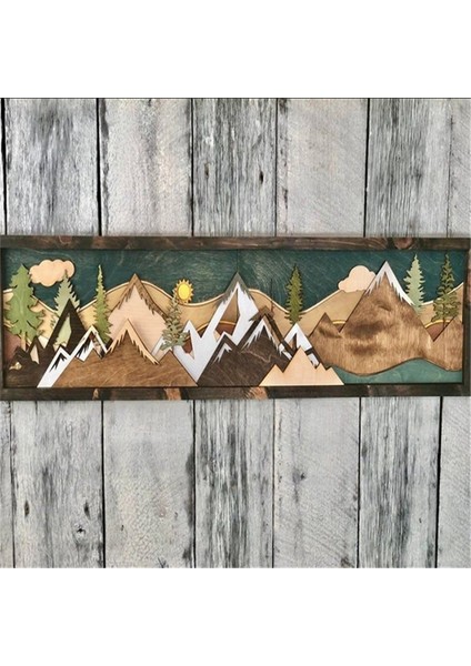 Wood Mountain Duvar Sanatı Gable Sanat Dekorasyonu Gün Batımı Ay Sahnesi Dekorasyonu D Getirecek (Yurt Dışından) modelleri