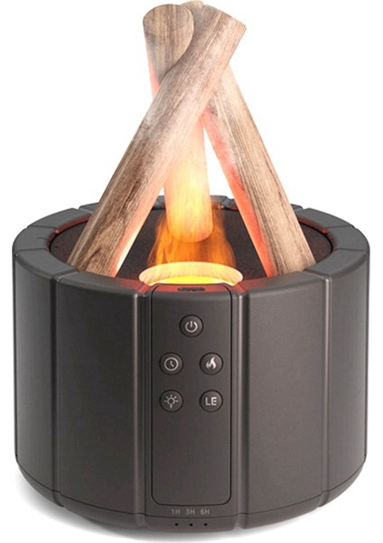 Kamp Ateşi Aromaterapi Makinesi Ev Aromaterapi Makinesi Uçucu Yağ Aromaterapi Alev Nemlendirici Ev Deco Siyah (Yurt Dışından)