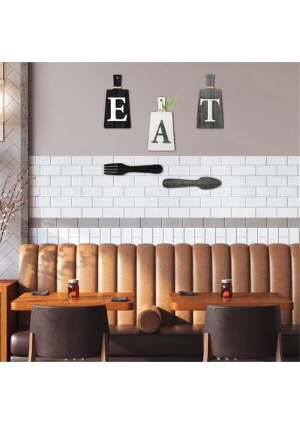 Kesme Tahtası Yemek Tabelası Seti Asılı Sanat Mutfak Yemek Tabelası Çatal ve Kaşık Duvar ve Mutfak Dekoru, B (Yurt Dışından) fırsatları