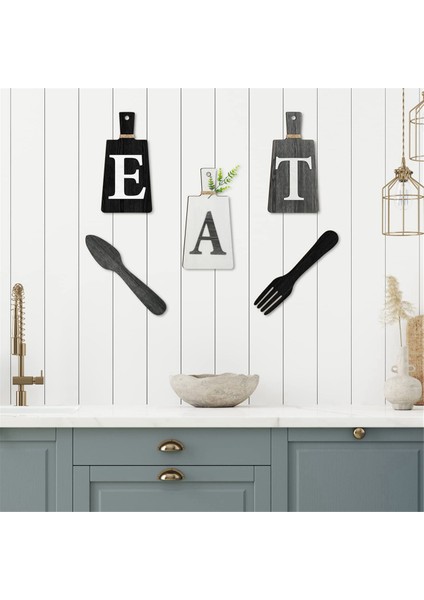 Kesme Tahtası Yemek Tabelası Seti Asılı Sanat Mutfak Yemek Tabelası Çatal ve Kaşık Duvar ve Mutfak Dekoru, B (Yurt Dışından) indirimleri