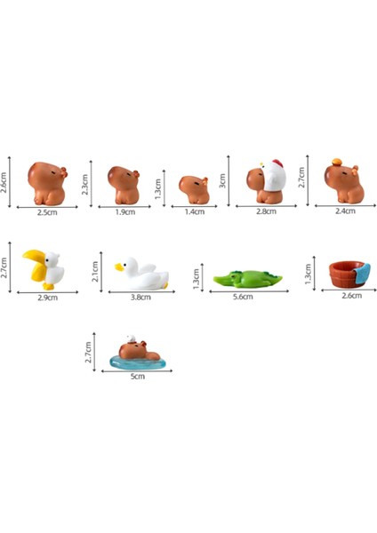 Mini Reçine Kapia Süsleri Küçük Hayvan Figürü Minyatür Kapia Figürü Doğum Günü Pastası Süsü Hayvan Figürü (Yurt Dışından) modelleri