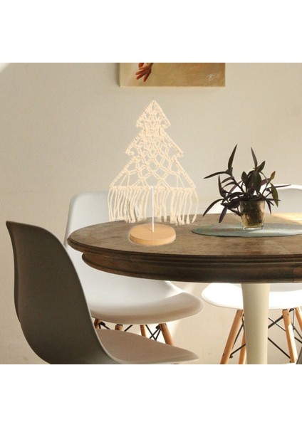 Makrome El Dokuma Mini Yılbaşı Ağacı Süsleri Bohemia Sanat Püskül, Boho Düğün Masa Dekorasyonu, Noel Hediyesi (Yurt Dışından) fırsatları