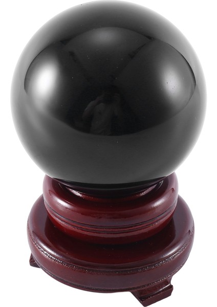 80MM Doğal Siyah Küre Tabanlı Büyük Kristal Top Şifa Taşı (Yurt Dışından)