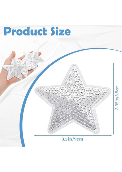 50 Adet Yıldız Payetler Aplike Üzerinde Demir Dikmek Yıldız Işlemeli Yamalar Yıldız Şekli Onarım Yama Dıy (Gümüş) (Yurt Dışından) fırsatları