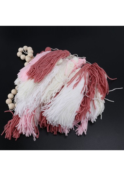 Makrome Duvar Askı-Büyük Makrome Duvar Askı Ahşap Boncuklu-Yatak Odası ve Oturma Odası Için Bohem Duvar Dekoru Pembe (Yurt Dışından) fırsatları