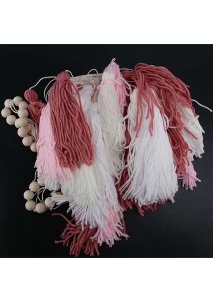 Makrome Duvar Askı-Büyük Makrome Duvar Askı Ahşap Boncuklu-Yatak Odası ve Oturma Odası Için Bohem Duvar Dekoru Pembe (Yurt Dışından) indirimleri