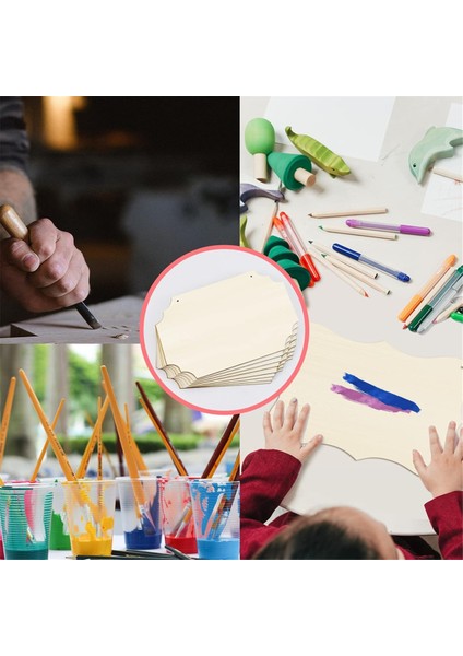 24 Adet Halatlı Tamamlanmamış Asılı Ahşap Tabela, Dikdörtgen Boş Ahşap Tabela Düz Asılı El Sanatları Kapı Tabelaları Duvar Sanatı (Yurt Dışından) modelleri