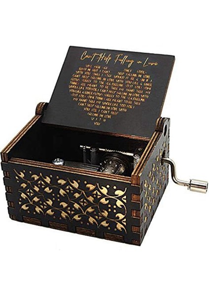 Aşık Olmadan Edemem Ahşap Müzik Kutusu, Antika Kazınmış Müzik Kutuları Aşk Için Bir Ahşap Müzik Kutusu (Yurt Dışından)