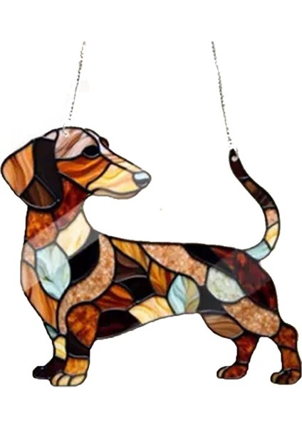 Dachshund Pencere Asılı Güneş Tutucu Güneş Tutucular Iç Mekan Dış Mekan Pencere Dachshund Köpek Leke Cam Pencere Süsü 30CM (Yurt Dışından)