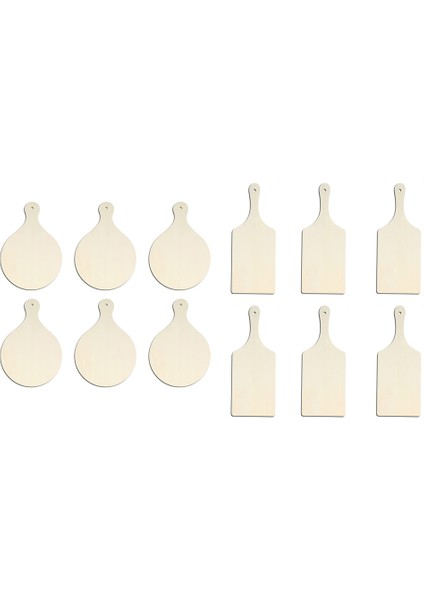 12 Adet Mini Ahşap Kesme Tahtaları Saplı Ahşap Kesme Tahtası Bitmemiş Plakalar Ev Mutfak Pişirme Dekor Için (Yurt Dışından)