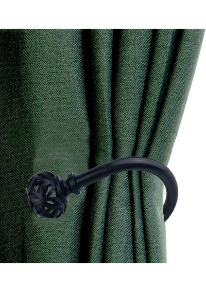 1 Çift Metal Perde Kancası - Retro Duvara Monte Perde Geri Tutma Tiebackleri Duvar Kancası Püskül Perdelik Tutucu (Siyah) (Yurt Dışından) fırsatları