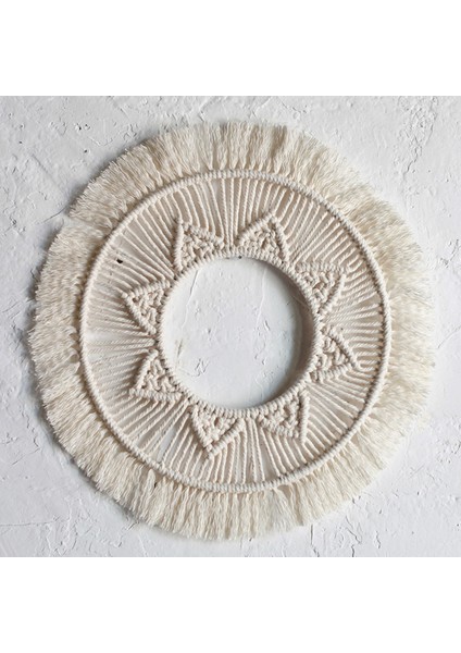 Ins Makrome Ayna Dekorasyon Koyu Stil Ev Dekorasyon Bohem Dokuma El Yapımı Duvar Goblen (Siyah) (Yurt Dışından) fırsatları