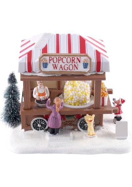 LED Işıklı Noel Köyü Evleri Çok Renkli Müzikli Noel Tatil Köyü Noel Köyü Patlamış Mısır Evi (Yurt Dışından)