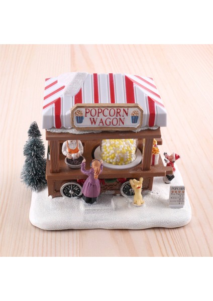 LED Işıklı Noel Köyü Evleri Çok Renkli Müzikli Noel Tatil Köyü Noel Köyü Patlamış Mısır Evi (Yurt Dışından) fırsatları