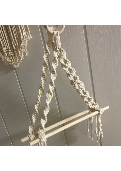 Iskandinav Duvar Askılı Ahşap Çubuk Giymek Için Yatak Odası Oturma Odası Süslemesi El Örgüsü Ev Dekoru (Yurt Dışından) indirimleri