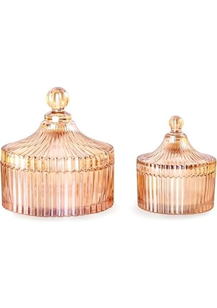 Kapaklı Dekoratif Cam Kavanozlar Kapaklı Kristal Cam Saklama Kabı Qtip Tutucu Vanity Bidon Kavanoz Banyo Düzenleyici (Yurt Dışından)