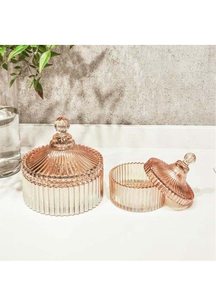 Kapaklı Dekoratif Cam Kavanozlar Kapaklı Kristal Cam Saklama Kabı Qtip Tutucu Vanity Bidon Kavanoz Banyo Düzenleyici (Yurt Dışından) fırsatları