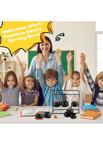 6 Adet Cadılar Bayramı Cadı Kazanı Şeker Kasesi Kazan Servis Kaseleri Rafta Cadılar Bayramı Kazanı ve 6 Adet Kanca (Yurt Dışından) fiyatları