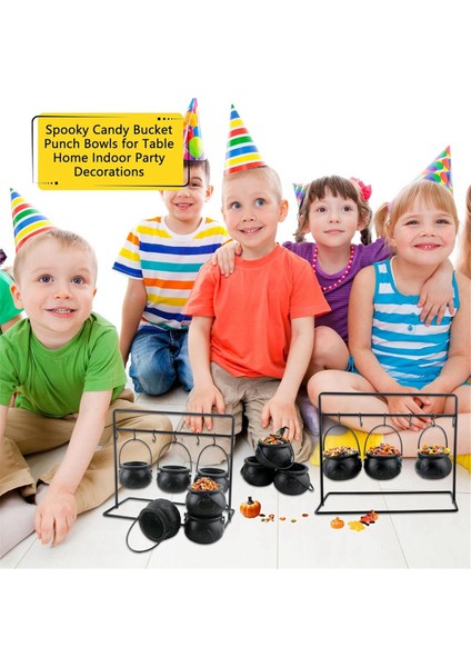 6 Adet Cadılar Bayramı Cadı Kazanı Şeker Kasesi Kazan Servis Kaseleri Rafta Cadılar Bayramı Kazanı ve 6 Adet Kanca (Yurt Dışından) fırsatları