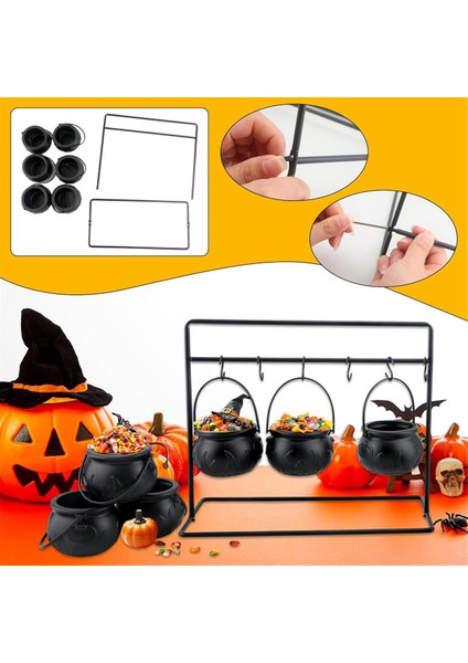 6 Adet Cadılar Bayramı Cadı Kazanı Şeker Kasesi Kazan Servis Kaseleri Rafta Cadılar Bayramı Kazanı ve 6 Adet Kanca (Yurt Dışından) indirimleri