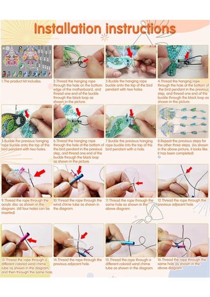 Kendin Yap Noktalı Elmas Sanat Resim Rüzgar Çanı Seti, Üç Boyutlu Rüya Güneş Yakalayıcıları Elmas Nokta Resimleri C (Yurt Dışından) indirimleri