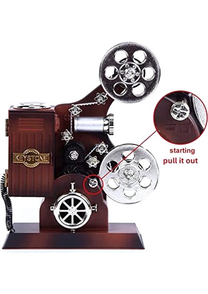 Film Projektör Müzik Kutusu, Mini Antika Vintage El Sanatları Müzik Kutusu Doğum Günü Ev/ofis/çalışma Odası Dekoru Için Melodi Çalar (Yurt Dışından) fiyatları