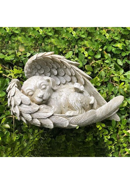 Kanatlı Uyuyan Melek Dekorasyon Reçine Evcil Hayvan Anıt Heykeli Heykel Süsleme Bahçe Açık Hava Dekorasyonu - Yavru Kedi (Yurt Dışından) fiyatları