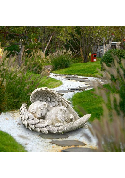 Kanatlı Uyuyan Melek Dekorasyon Reçine Evcil Hayvan Anıt Heykeli Heykel Süsleme Bahçe Açık Hava Dekorasyonu - Yavru Kedi (Yurt Dışından) fırsatları