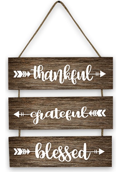 Müteşekkir Duvar Dekor Rustik Ahşap Tabelalar Asılı, Plak Burcu Duvar Sanat Dekoru Çiftlik Evi Yatak Odası Ev Dekorasyon Için (Yurt Dışından)