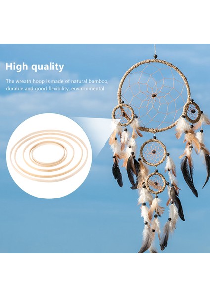 Ahşap Yüzükler, Bambu Çiçek Çemberler Çelenk Yüzükler Makrome Hoop Yüzükler Dıy Düğün Noel Çelenk, Dream Catcher El Sanatları (Yurt Dışından) fiyatları