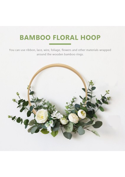 Ahşap Yüzükler, Bambu Çiçek Çemberler Çelenk Yüzükler Makrome Hoop Yüzükler Dıy Düğün Noel Çelenk, Dream Catcher El Sanatları (Yurt Dışından) modelleri