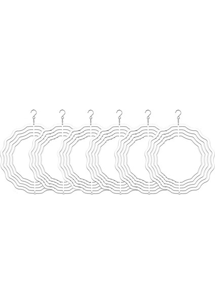 6 Paket 8 Inç Süblimasyon Rüzgar Döndürücü Boşlukları, 3D Çift Taraflı Süblimasyon Rüzgar Enerjili Kinetik Heykel Bahçe Bahçesi Için (Yurt Dışından)