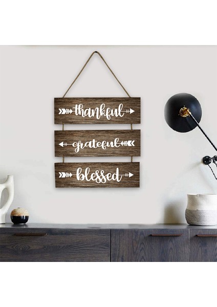 Müteşekkir Duvar Dekor Rustik Ahşap Tabelalar Asılı, Plak Burcu Duvar Sanat Dekoru Çiftlik Evi Yatak Odası Ev Dekorasyon Için (Yurt Dışından) fırsatları