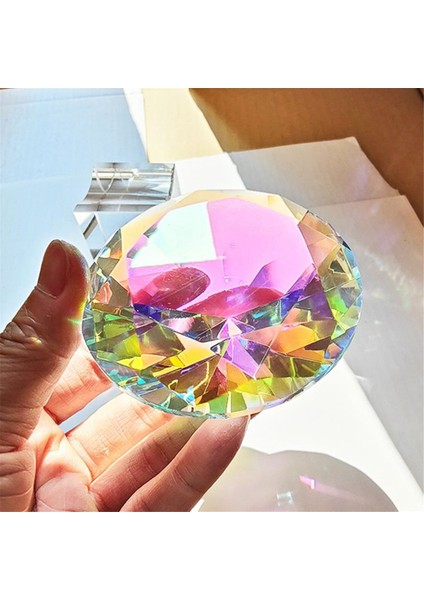 80MM K9 Kristal Elmas Kağıt Ağırlığı Dekoratif Gökkuşağı Yapımcısı Prizma Cam Elmaslar Düğün Odası Masaüstü Süsleri A (Yurt Dışından) fırsatları
