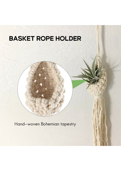 Boho Makrome Hava Tesisi Askı Tillandsia Asılı Sepet Halat Tutucu Çiçek Ev Dekor (13 Cm) (Yurt Dışından) fırsatları