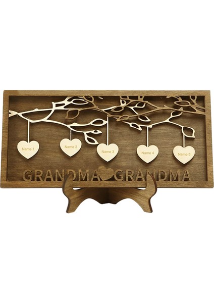 Ahşap Aile Ağacı Plaka Dekorasyonu Oymalı Aile Adı Süslemeleri Anneler Günü Hediyesi 5 Isim (Yurt Dışından)