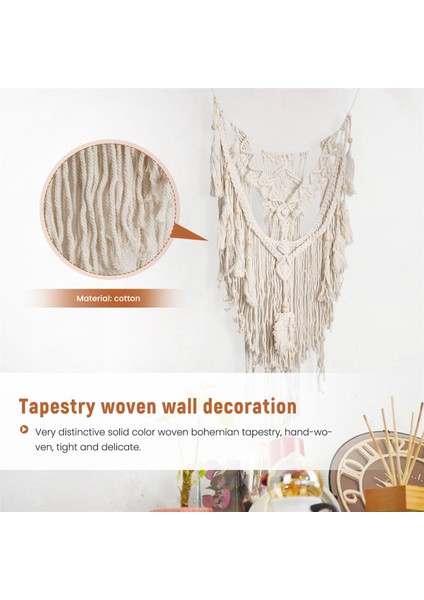 Iskandinav Bohemian Makrome Duvar Asılı Goblen El Dokuma Püskül Ev Duvar Dekoru Büyük Goblen (Yurt Dışından) indirimleri