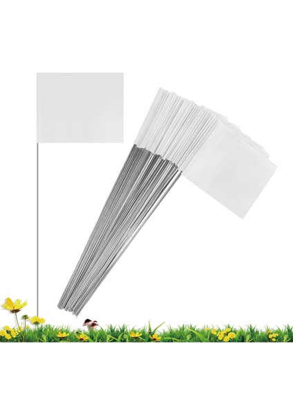 50 Paket Işaretleme Bayrakları, Beyaz Bahçe Bayrakları 15X4X5 Inç, Işaret Bayrakları, Çim Bayrakları Işaretleyicileri, Sulama Bayrakları, Peyzaj Bayrakları (Yurt Dışından)