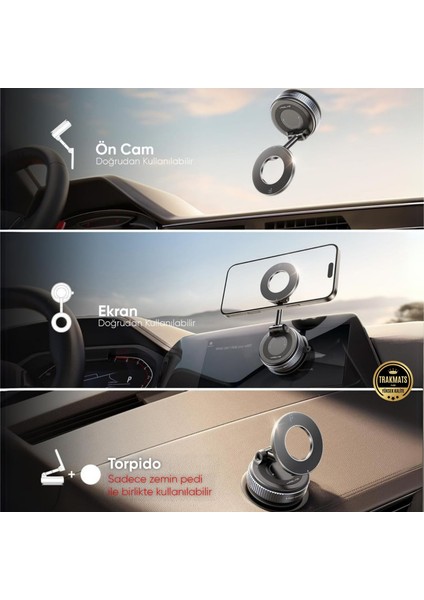 Bmw 5 Serisi F10/F11 2010-2011-2012-2013 Telefon Tutucu Hareketli Mekanizmalı Ayarlanabilir Vakumlu Neodimyum Güçlü Mıknatıslı