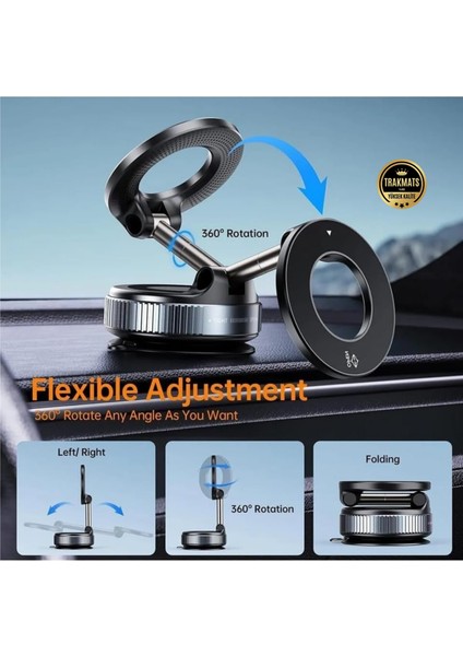 Renault Megane 2 Hb 2002-2003-2004-2005-2006-2007-2008-2009 Telefon Tutucu Hareketli Mekanizmalı Ayarlanabilir Vakumlu Neodimyum Güçlü Mıknatıslı