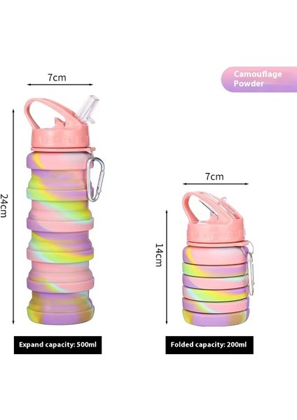 Silikon Geri Çekilebilir Spor Şişesi Açık Seyahat Şişesi Katlanır Kupa (Yurt Dışından)