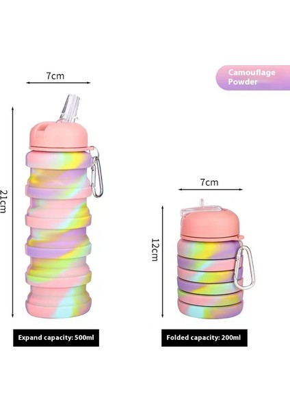 Silikon Geri Çekilebilir Spor Şişesi Açık Seyahat Şişesi Katlanır Kupa (Yurt Dışından)