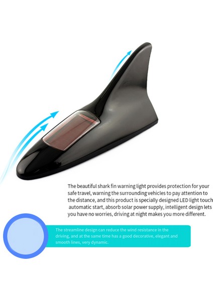 Evrensel Güneş LED Işık Araba Yüzgeç Anteni Tavan Kuyruk Modifiye Işık Kemer Anteni Sürüş Güvenlik Uyarı Işığı Siyah (Yurt Dışından) fırsatları