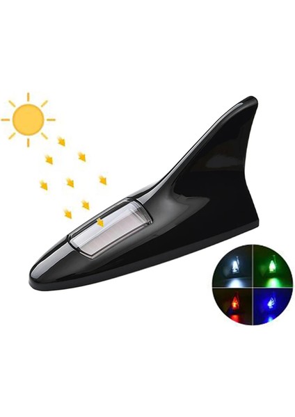 Evrensel Güneş LED Işık Araba Yüzgeç Anteni Tavan Kuyruk Modifiye Işık Kemer Anteni Sürüş Güvenlik Uyarı Işığı Siyah (Yurt Dışından) indirimleri