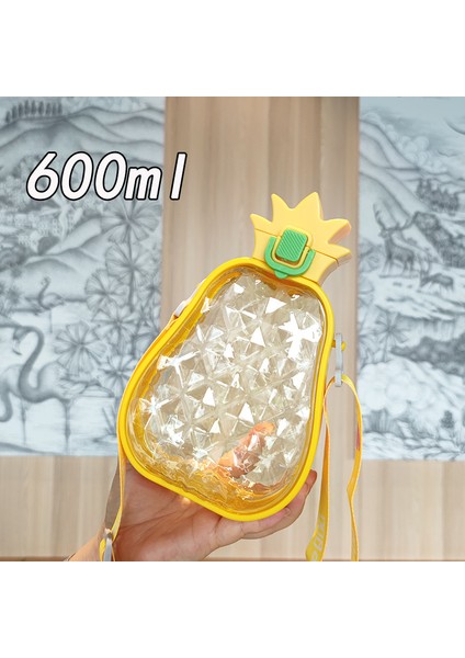 Ananas Pipetli Plastik Su Bardağı Çocuk Açık Hava Sporları Su Şişesi (Yurt Dışından)