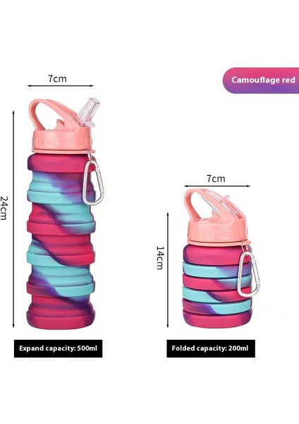 Silikon Geri Çekilebilir Spor Şişesi Açık Seyahat Şişesi Katlanır Kupa (Yurt Dışından)