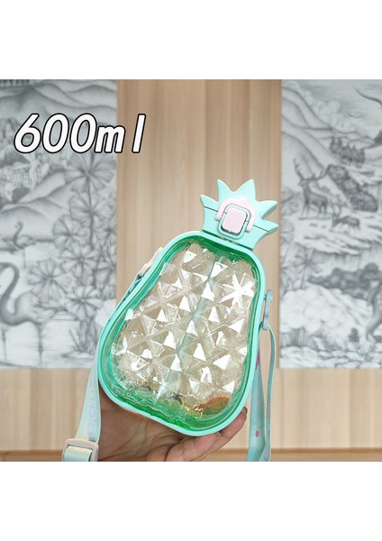 Ananas Pipetli Plastik Su Bardağı Çocuk Açık Hava Sporları Su Şişesi (Yurt Dışından)